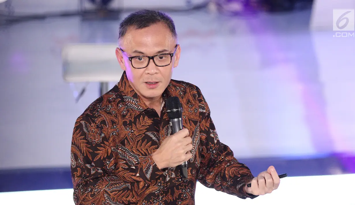 President Director & CEO Indosat Ooredoo Joy Wahjudi saat jadi pembicara di gelaran Emtek Goes To Campus 2018 di Universitas Negeri Semarang (UNNES), Semarang, Kamis (19/7). (Liputan6.com/Herman Zakharia)