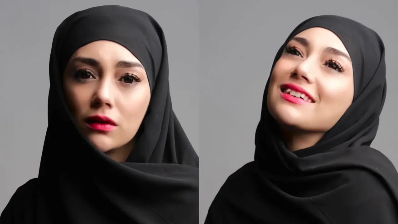 7 Potret Tampilan Celine Evangelista dalam Balutan Hijab Hitam di Pemotretan Terbaru, Tuai Pujian