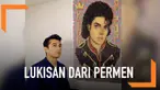 Seorang seniman bernama Cristiam Ramos menciptakan karya dengan cara yang tak biasa. Ia menggunakan permen sebagai bahan untuk melukis.