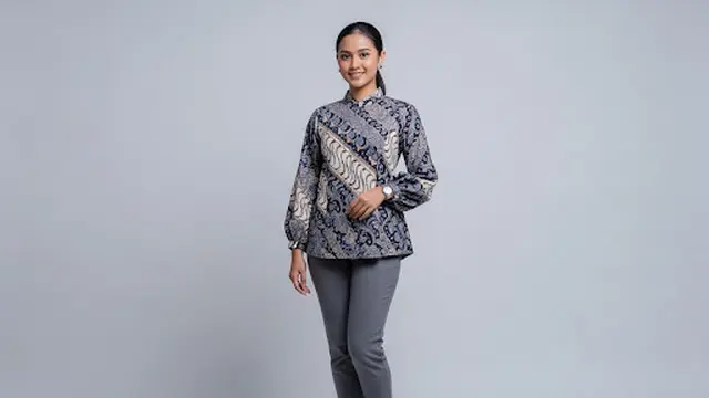 Blouse Batik Premium Lengan Balon Panjang
