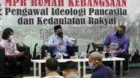 Diskusi Empat Pilar MPR dengan tema “Membaca Proses Demokrasi Pilkada di Tengah Pandemi”di Media Center MPR/DPR