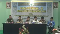 Din Syamsuddin menggelar rapat Pleno di Kantor Pusat MUI, Jakarta. (Liputan6.com/Muhammad Radityo Priyasmoro)