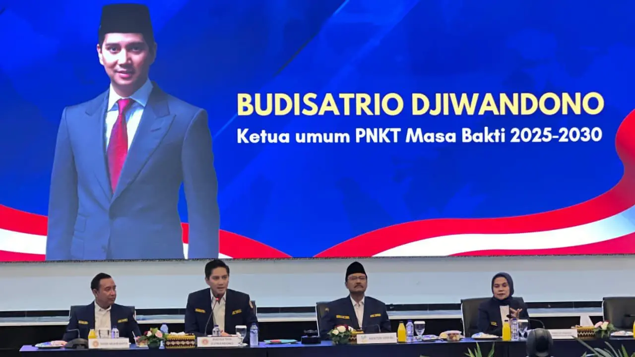 Budisatrio Djiwandono resmi terpilih sebagai Ketua Umum Pengurus Nasional Karang Taruna (Ketum PNKT) masa bakti 2025-2030 (Kedua dari kiri) (Istimewa)