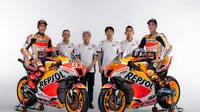 Momen launching motor tim Repsol Honda jelang MotoGP 2022. (Repsol Honda Team)