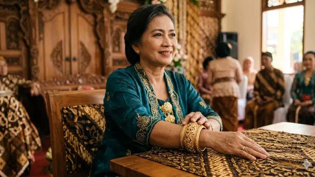 Model Gelang Emas Ukir Klasik untuk Usia 50 Tahun ke Atas (Foto: Gemini AI)