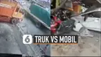 Sopir mobil tak menyadari ada truk yang mendekat, tabrakan tak terhindar.