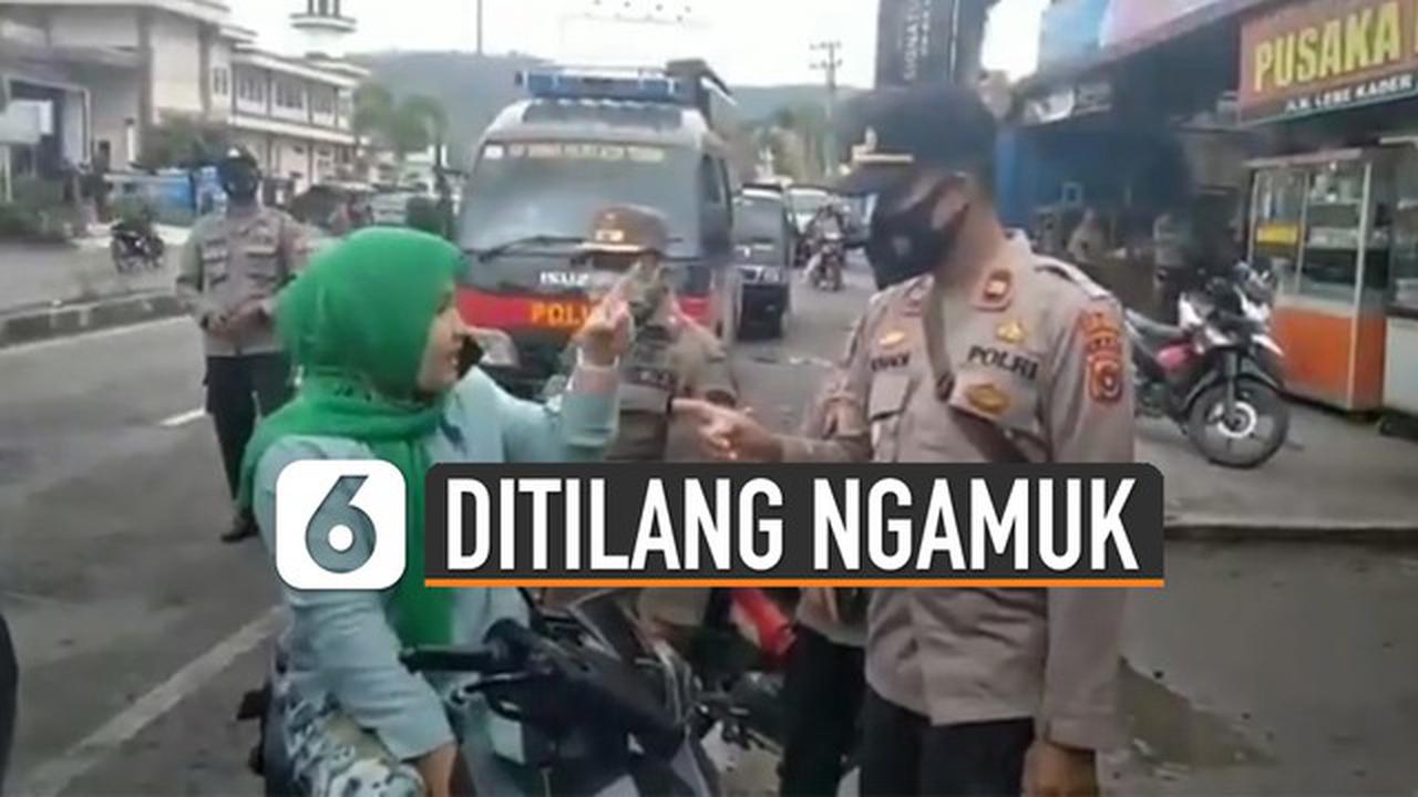 VIDEO: Viral Wanita Ngaku Istri Jaksa Ngamuk Ditilang Polisi