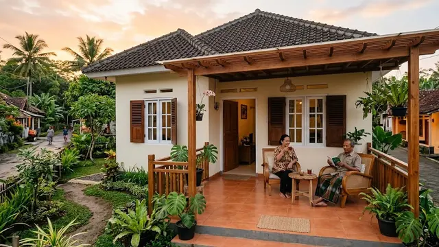 9 Desain Rumah Minimalis Kampung dengan Teras Luas Buat Santai Sore
