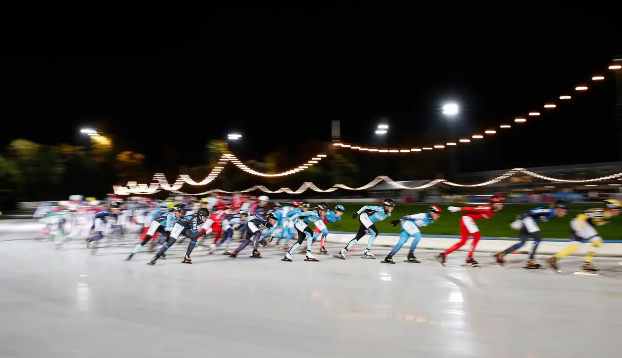 Para atlet berlomba di race pertama KPN Marathon Cup di Amsterdam, Belanda, (24/11/2015). (AFP/ANP/Bas Czerwinski)