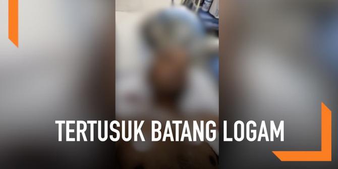 VIDEO: Pria Ini Selamat Usai Kepalanya Tertusuk Batang Logam