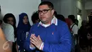 Pengacara Abdul Azis alias Daeng Azis, Razman Arif Nasution ketika mendatangi Polda Metro Jaya, Jakarta, Jumat (26/2). Razman tidak didampingi Daeng Aziz yang mangkir dari panggilan kedua terkait kasus prostitusi di Kalijodo. (Liputan6.com/Johan Tallo)