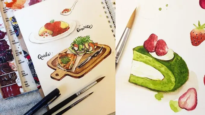 [bintang] Menyimak 10 Lukisan Cat Air Makanan yang Malah Bisa Bikin Lapar