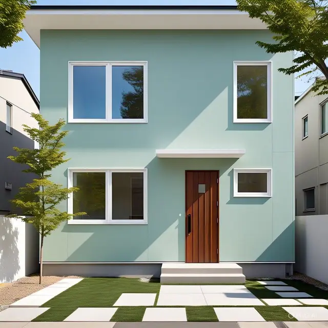Rekomendasi Warna Cat Rumah Dua Lantai Minimalis. Foto: Meta AI