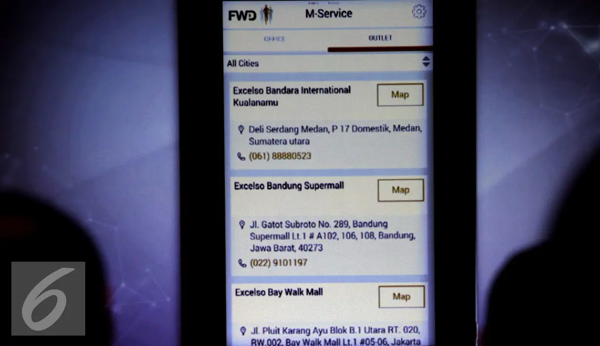 Tampak aplikasi terbaru FWD saat peluncuran FWD Life Digital Agency, Jakarta, Senin (25/1).  FWD memberikan pengalaman berasuransi yang berbeda, mudah,cepat dan menyenangkan. (Liputan6.com/Gempur M Surya)