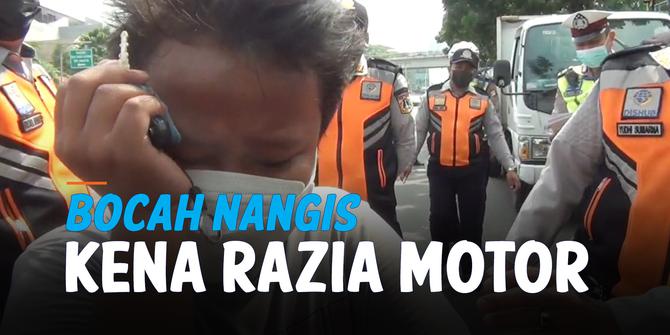 VIDEO: Bocah Nangis Ketakutan Kena Razia Motor