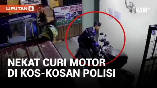VIDEO: Nekat! Aksi Pencurian Motor di Kos Polisi Terekam CCTV
