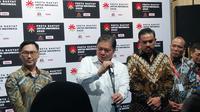 Menteri Koordinator Bidang Perekonomian Airlangga Hartarto dalam Pesta Rakyat untuk Indonesia, di Smesco Indonesia, Jakarta, Jumat (22/8/2025). (Arief/Liputan6.com)