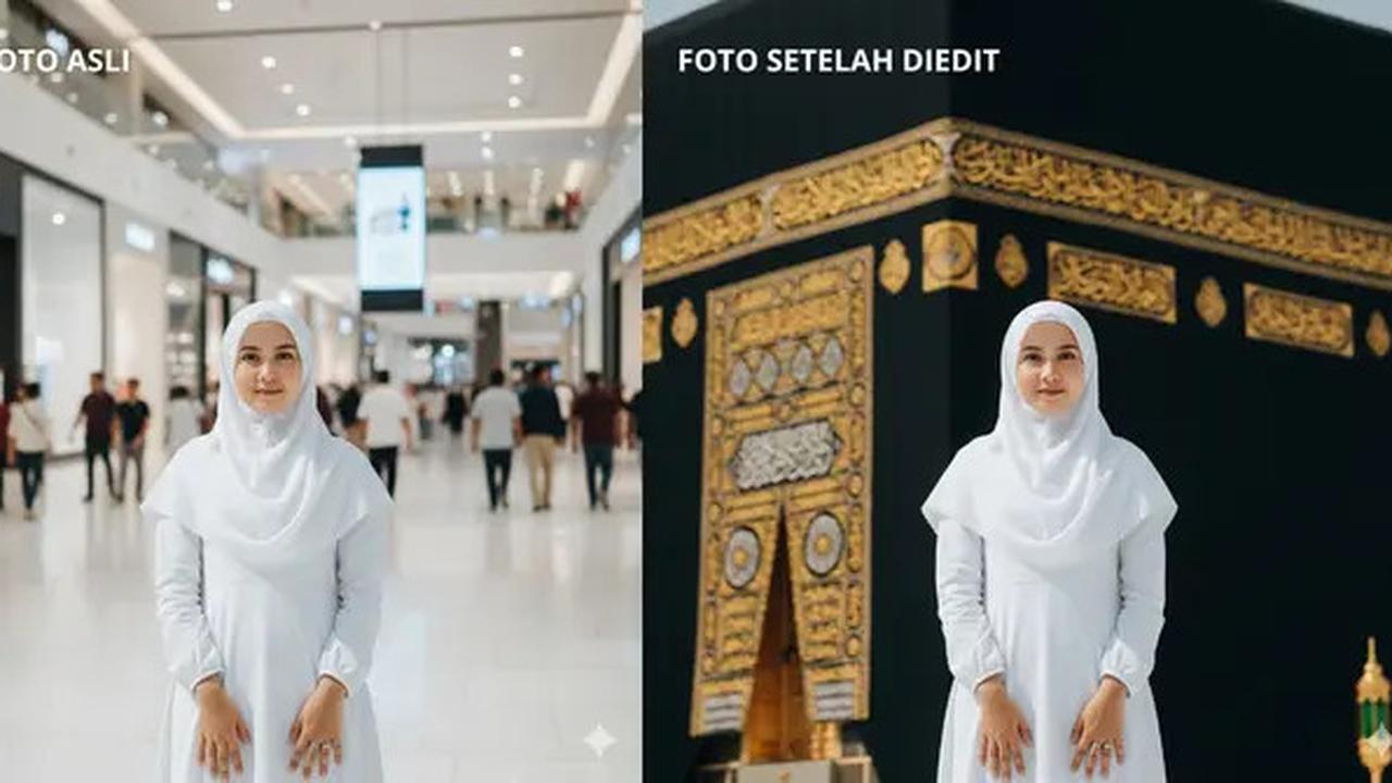 8 Salinan Text Prompt AI Gemini Edit Foto Depan Ka'bah, Bisa Jadi Doa dan Motivasi
