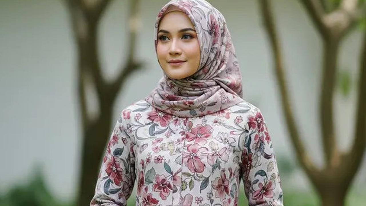 Elegan, Potret 10 Gamis Muslimah Motif Bunga Besar Terbaik 2025, Nyaman dan Stylish