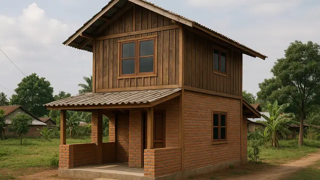 Rumah Budget Rp150 Juta 2 Lantai di Desa (Foto: ChatGPT)