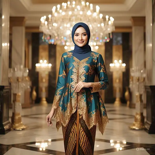 Gamis Batik Pesta Model Lipit