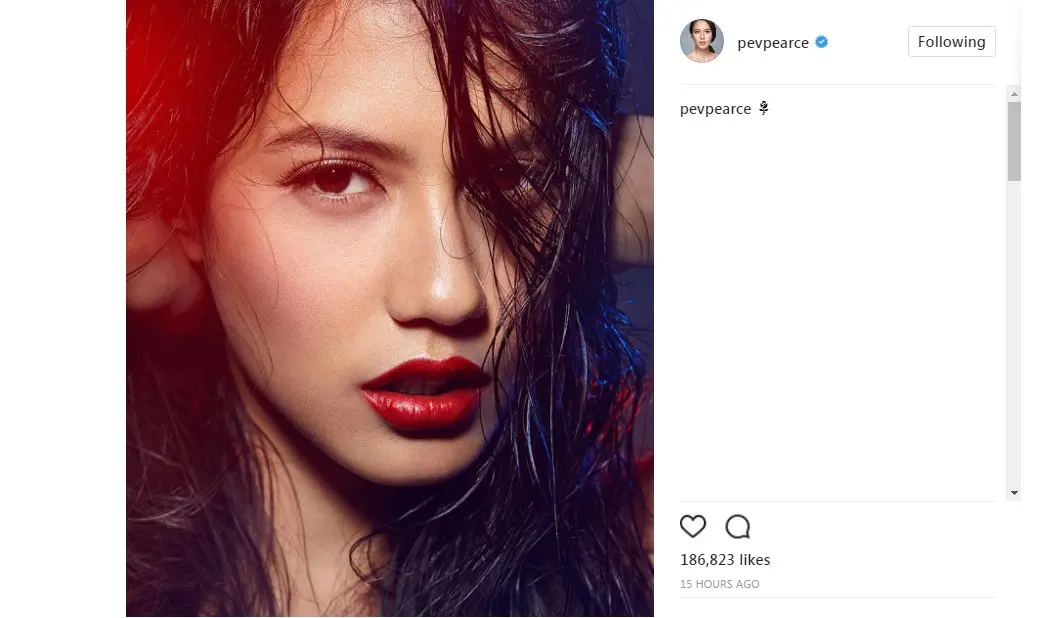 Cantiknya Pevita Pearce memakai lipstik merah (Foto: Instagram)