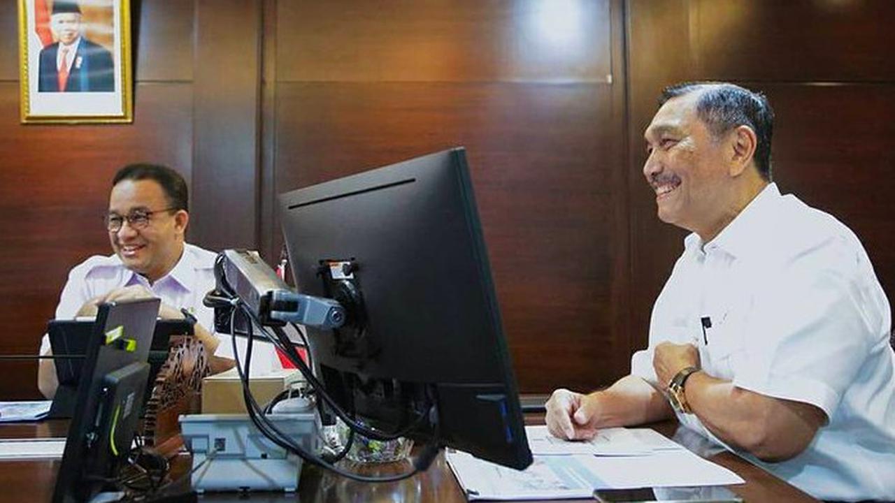 Gubernur DKI Jakarta Anies Baswedan dan Menko Kemaritiman dan Investasi (Menko Marves) Luhut Binsar Pandjaitan bahas sejumlah persoalan di Jakarta. (Dok Instagram @luhut.pandjaitan)