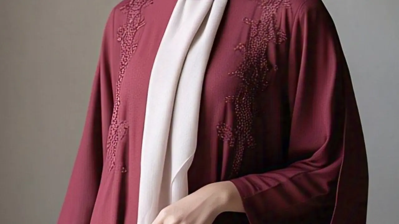Inspirasi Model Gamis Burgundy
