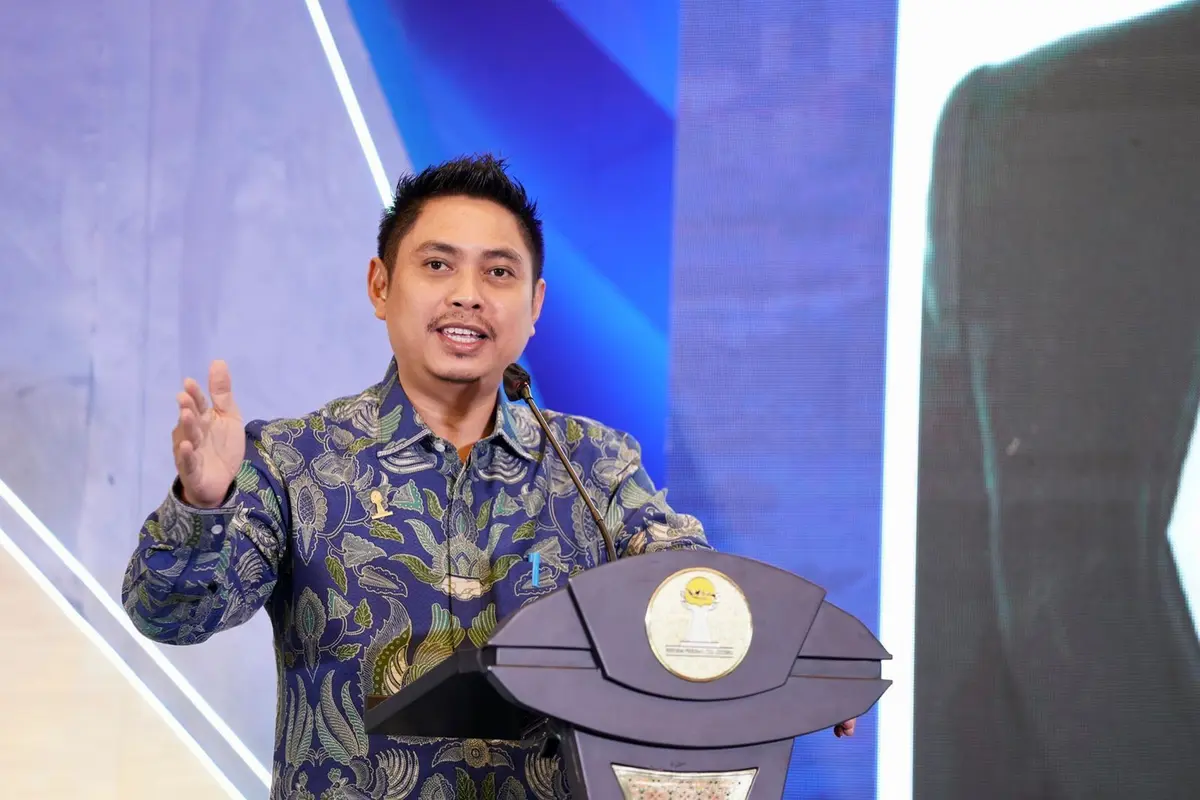 Ketua Umum Badan Pengurus Pusat (BPP) HIPMI Mardani H. Maming dalam acara Indonesia Economic Outlook 2022, di Financial Hall CIMB Niaga, Jakarta, Rabu (26/1/2022). (Dok HIPMI)