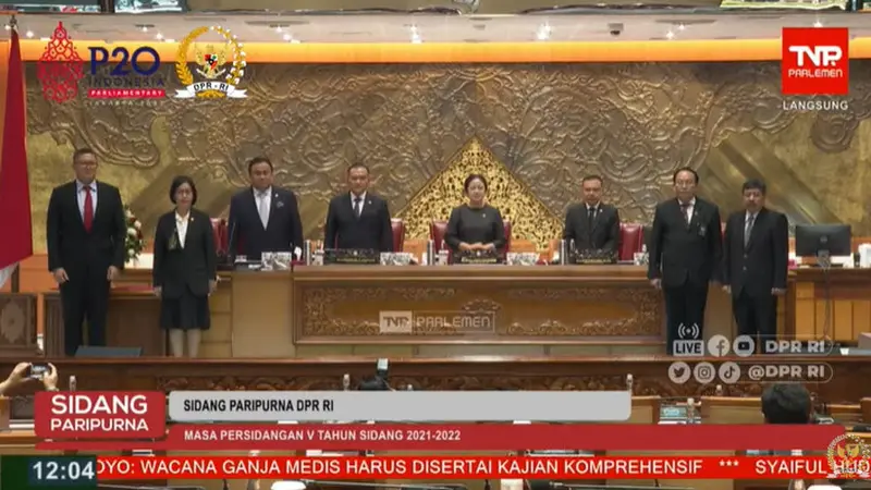 Rapat Paripurna DPR RI telah menyetujui dua hakim agung dan dua hakim ad hoc tipikor pada Mahkamah Agung (MA). (Foto: tangkapan layar kanal Youtube DPR RI)