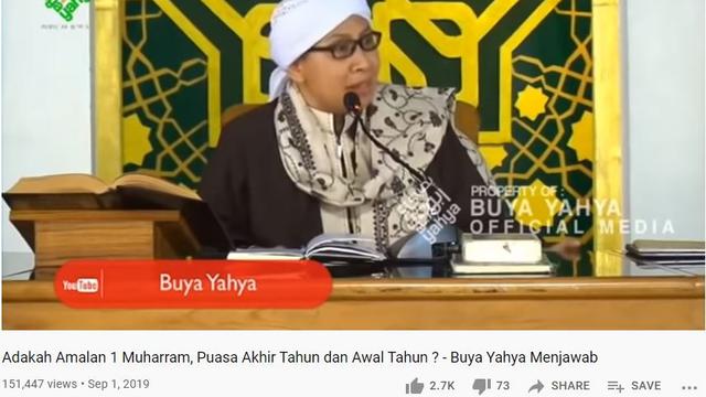 Buya Yahya tentang amalan puasa di 1 Muharram