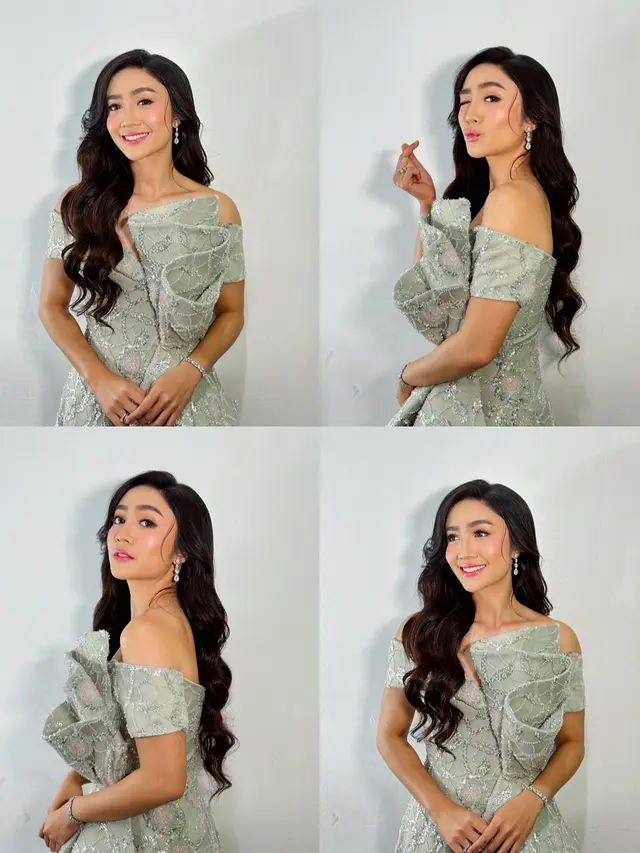 Febby Rastanty Tampil Bak Putri Modern dalam Gaun Off-Shoulder Saat Foto Bareng Aktor Korea Ahn Hyo Seop