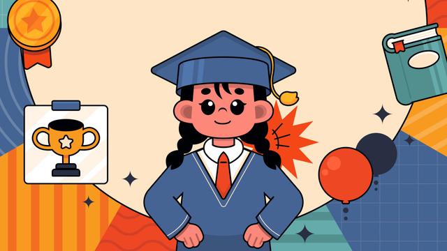 Ilustrasi kelulusan sekolah, lulus, wisuda