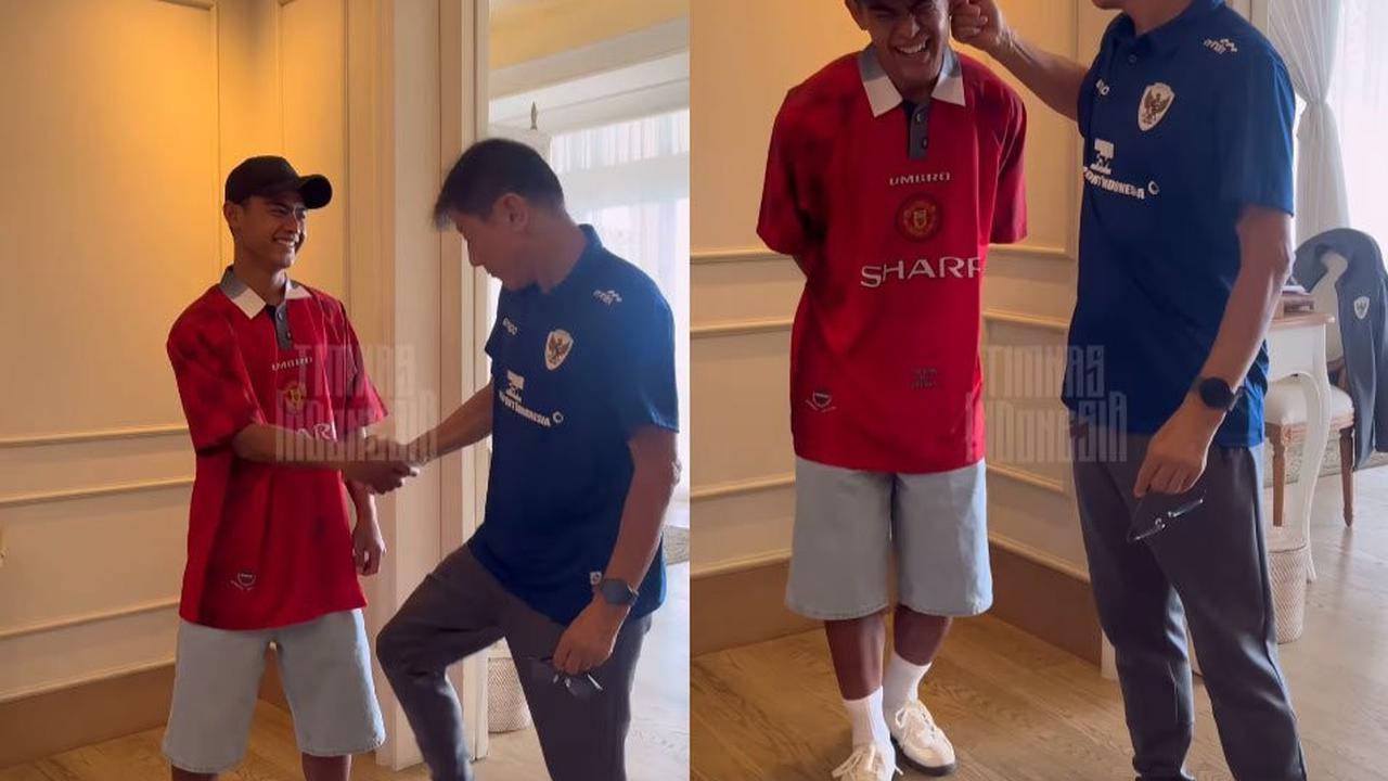 Tangkapan layar stories instagram timnas Indonesia saat Pratama Arhan kena jewer Shin Tae-yong. (c) instagram/timnasindonesia