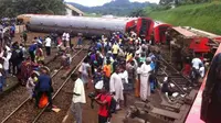 Kecelakaan kereta di Kamerun. (Twitter/Daily Star))