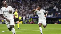 Endrick berhasil menyumbangkan satu gol ketika Real Madrid menang 3-1 atas VfB Stuttgart pada laga perdana league phase Liga Champions musim ini di Santiago Bernabeu, Rabu (18/9/2024) dini hari WIB. (AP Photo/Manu Fernandez)