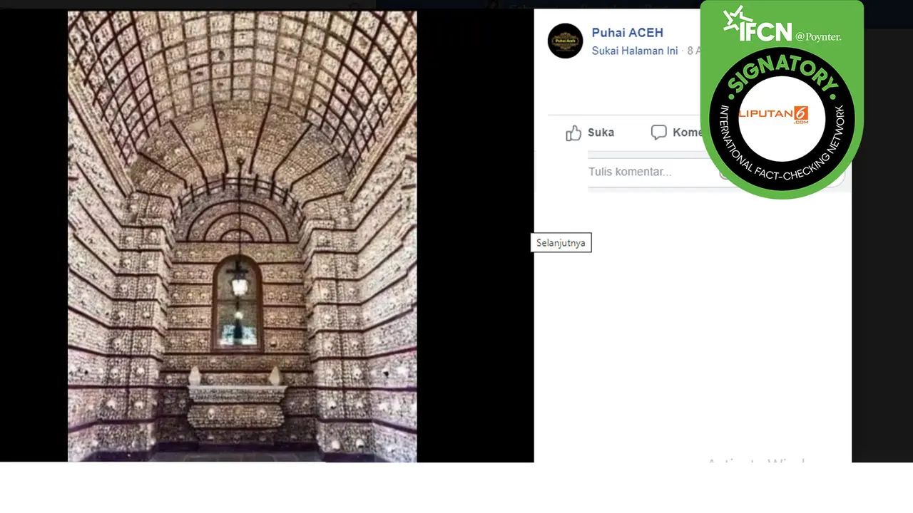 Hoaks gereja dibangun pakai tulang umat Islam.