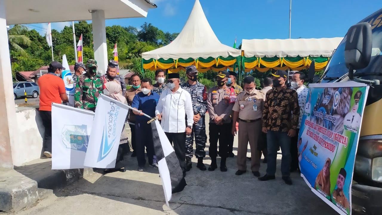 Kepala Badan Karantina Ikan, Pengendalian Mutu dan Keamanan Hasil Perikanan (BKIPM) Kementerian Kelautan dan Perikanan (KKP) Rina saat pelepasan ekspor di Bumi Serambi Mekkah, Jumat (24/9/2021). (Dok KKP)