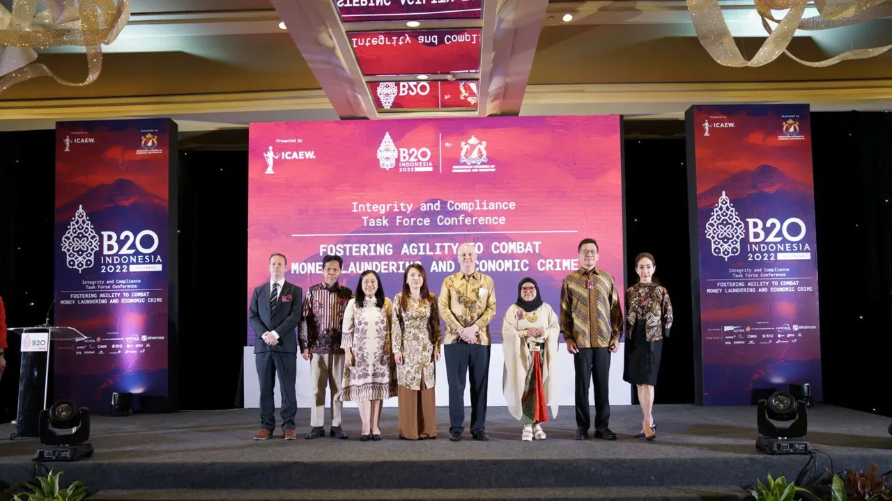 Konferensi Integrity and Compliance Task Force Side Event, Fostering Agility to Combat Money Laundering and Economic Crime yang diselenggarakan oleh B20 bersama ICAEW, Rabu (28/9/2022). (Dok ICAEW)
