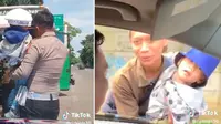 Turuti Keinginan Anak, Bapak Ini Nekat Cegat Mobil Patroli Polisi di Pingir Jalan. ©2023 Merdeka.com/tiktok.com/rizkints30