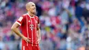 Arjen Robben - Mantan bintang Timnas Belanda ini punya catatan baik saat ditangani dua pelatih hebat ini. Pemain berkaki kidal itu mampu meraih gelar untuk Bayer Munchen bersama Pep Guardiola dan Chelsea bersama Jose Mourinho. (AFP/Christof Stache)
