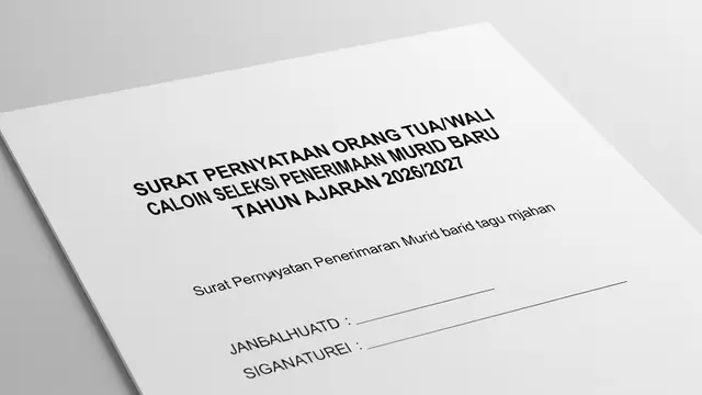 Contoh Surat Pernyataan Orang Tua