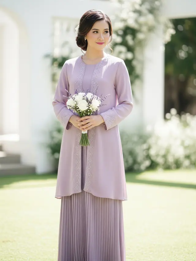 Tunik Panjang dengan Rok Plisket