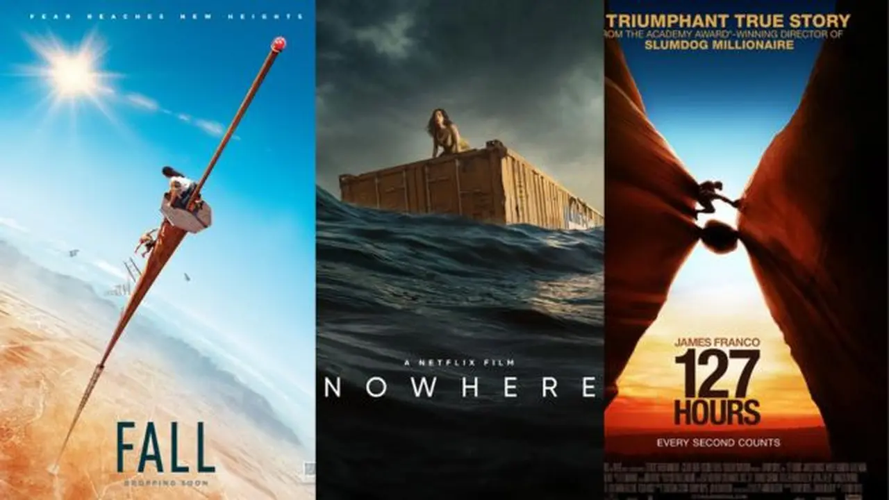 Poster Film Fall, Nowhere, dan 127 Hours (Credit: imdb).