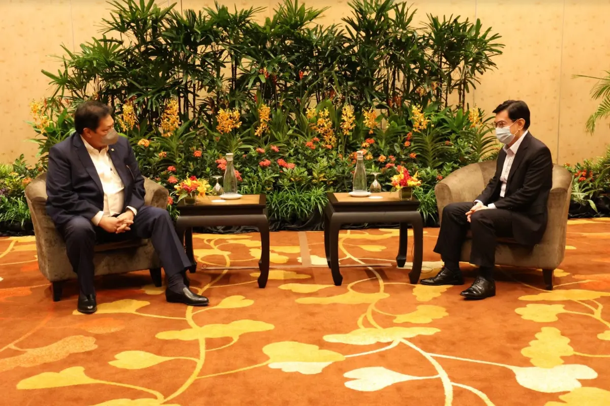 Menko Perekonomian Airlangga Hartarto di Singapura. Dok Kemenkoperekonomian