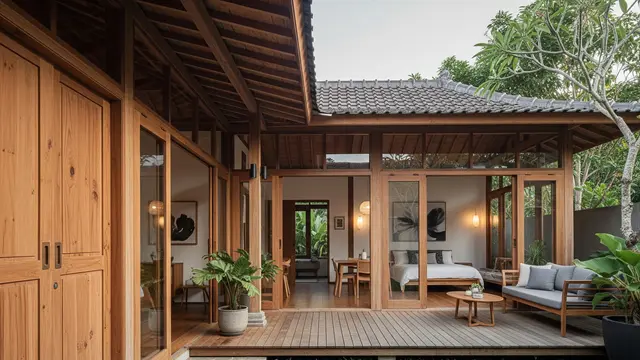 Rumah Jadul Minimalis dengan Dominasi Kayu