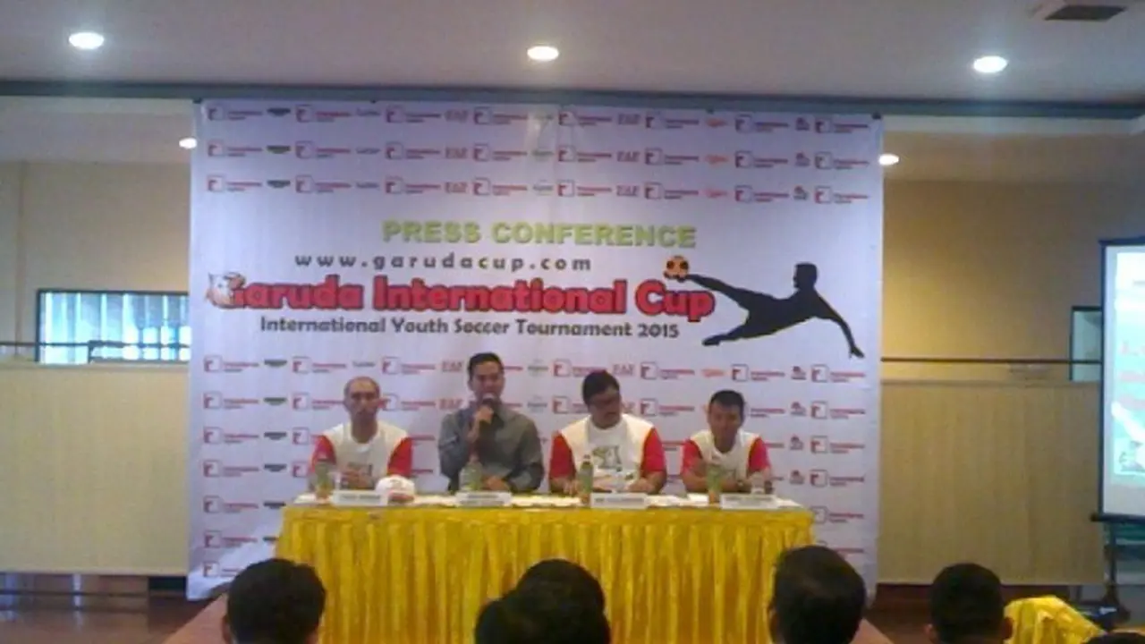 Konferensi pers Garuda International Cup 2015 (Liputan6)