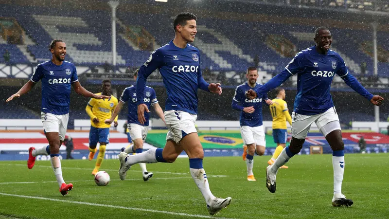 James Rodriguez Cetak Brace, Everton Hajar Brighton 4-2 di Liga Inggris