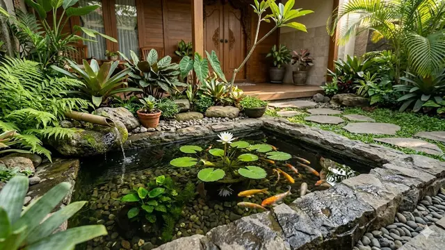 Inspirasi Kolam Ikan Kecil dengan Air Jernih Tanpa Pompa Besar
