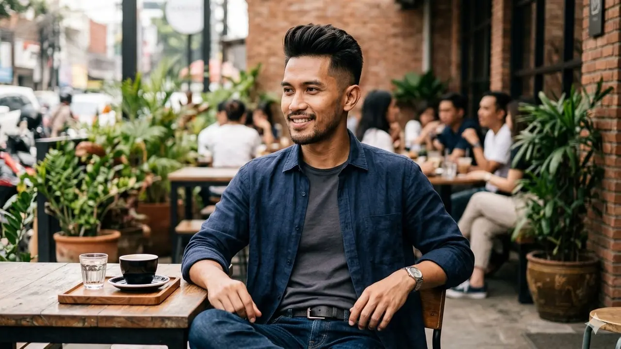 Model Rambut Pria Diamond Face (Foto: Gemini AI)